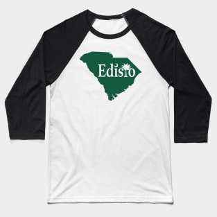 Edisto Island South Carolina State Outline Green Baseball T-Shirt